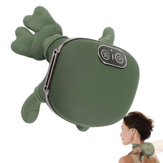 Bionic Heated Neck & Shoulder Massager – Wireless 4D Kneading Massage (Green)