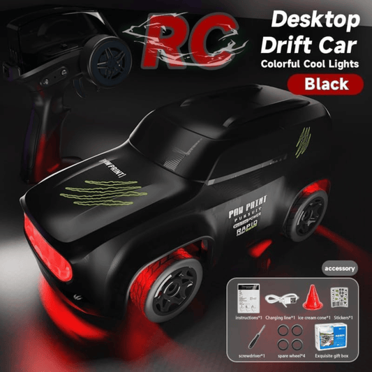 TurboMini 1:64 RC Drift Car – LED Lights, Instant Boost & Type-C Fast Charging