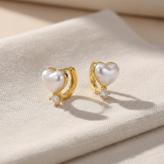 White Heart Diamond Earring