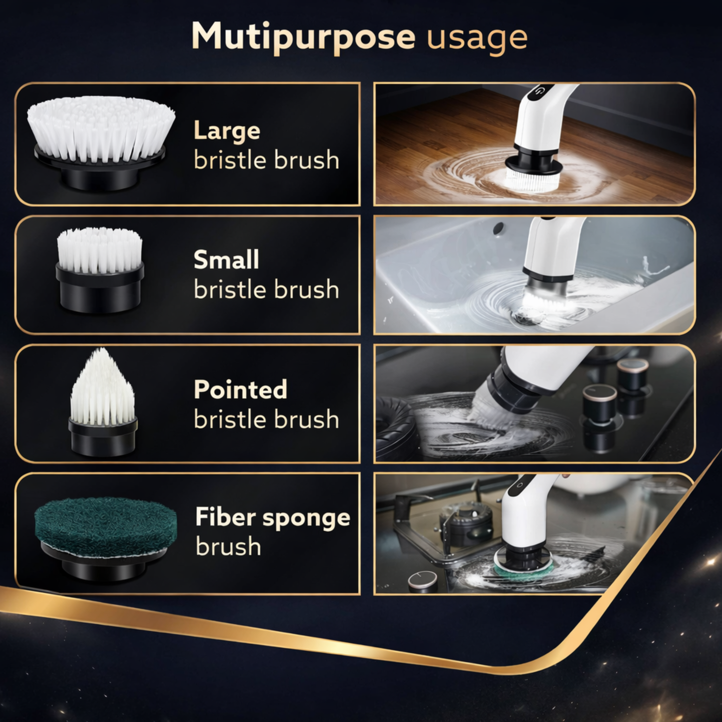 Electric Portable Cordless Spin Scrubber – 9-in-1 Rotating Cleaning Brush for effortless and versatile cleaning