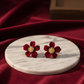 Red Flower Earrings