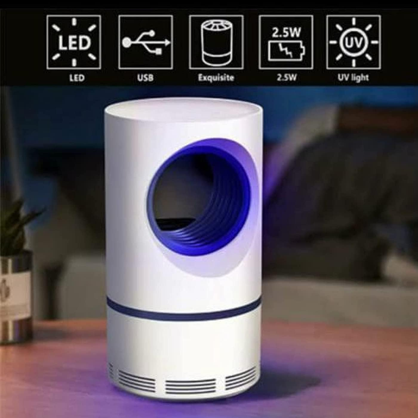 Electronic LED Mosquito Killer Lamp with USB – Chemical-Free Insect Control
