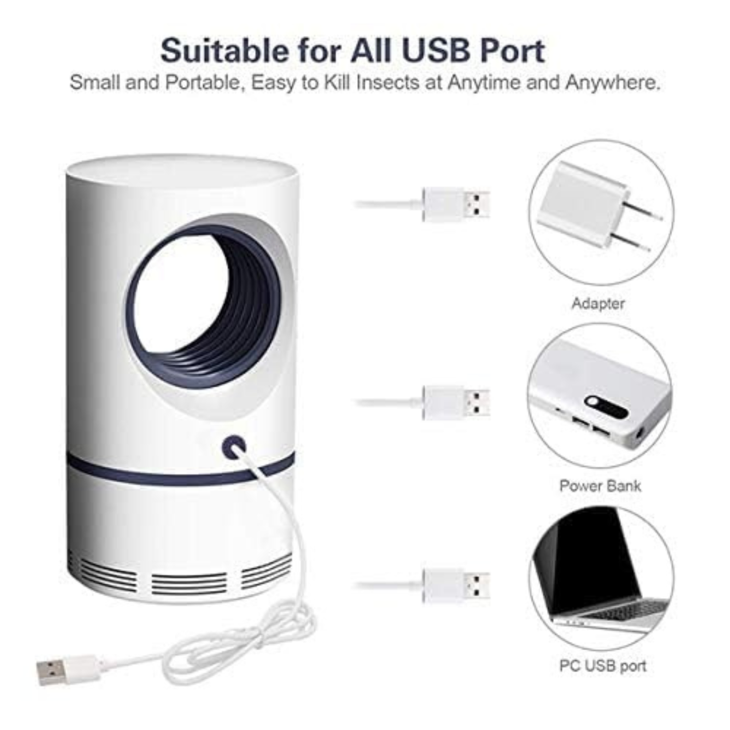 Electronic LED Mosquito Killer Lamp with USB – Chemical-Free Insect Control