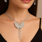 Butterfly Pendant Necklace with Earrings