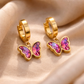 Butterfly hoop earrings