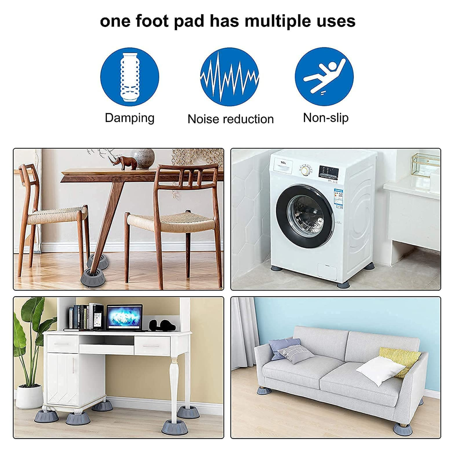 Anti-Vibration Pads for Washing Machine & Appliances (Set of 4)