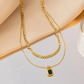 Black Pendant Double-Layered Necklace