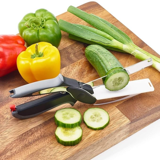 2-in-1 Steel Smart Clever Cutter – Kitchen Knife & Mini Chopping Board