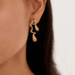 Gold Plated Stainless Steel Liquid Metal Water Drop Earrings – Waterproof & Anti-Tarnish