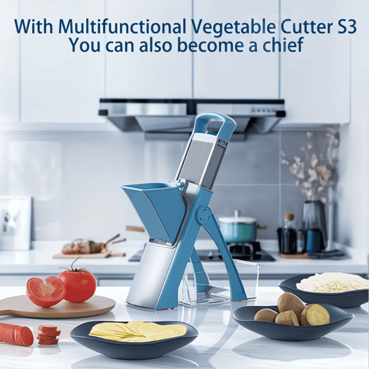 Adjustable Vegetable Slicer & Mandoline – Safe, Compact & Perfect for Meal Prep