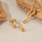 Gold Plated Stainless Steel Liquid Metal Water Drop Earrings – Waterproof & Anti-Tarnish