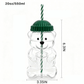 Cute Bear Shaped Glass Cup with Lid & Straw – Reusable Transparent Bear Tumbler for Coffee, Juice & Smoothies