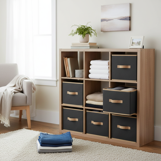 Multifunctional Fabric Storage Drawer Basket (Pack of 3)