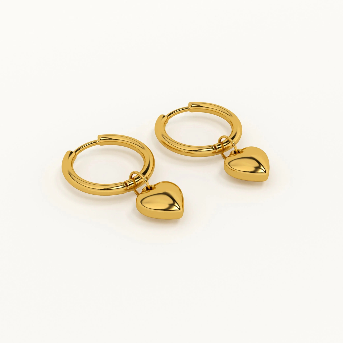 Small Heart Hoop Earrings – Gold Plated Stainless Steel