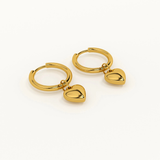 Small Heart Hoop Earrings – Gold Plated Stainless Steel
