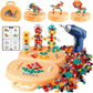 Creative Mosaic Drill Set – 203-Piece Drilling Toy with Screwdriver Tool