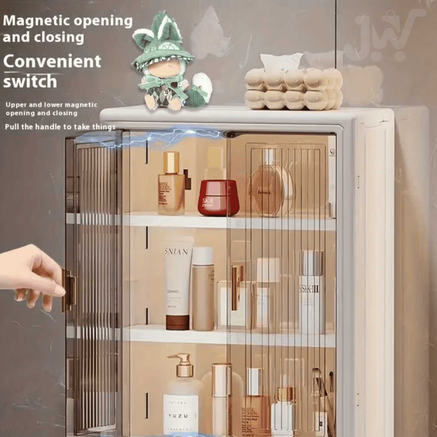 Minimalist Wall-Mounted Bathroom Storage Box – No Drill Waterproof Organizer Shelf