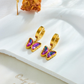Butterfly hoop earrings