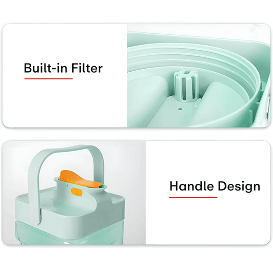 2 Litre Portable Water Bottle with Filter Tip & Tap Dispenser