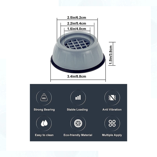Anti-Vibration Pads for Washing Machine & Appliances (Set of 4)