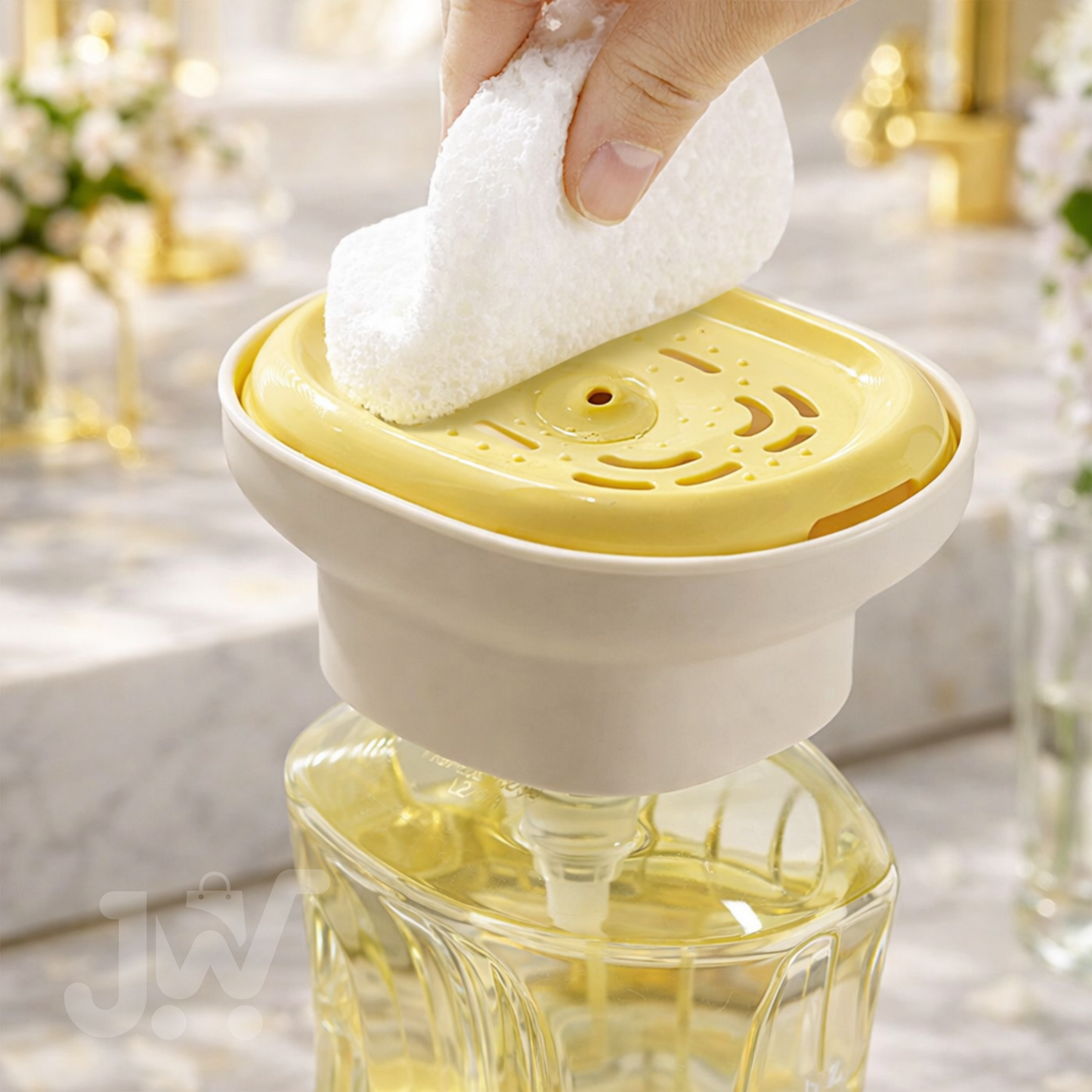 Detergent Pressure Laundry Detergent Dispenser, Foaming Dishwashing Liquid Bottle Press with effortless pump and easy installation for liquids (1 piece).