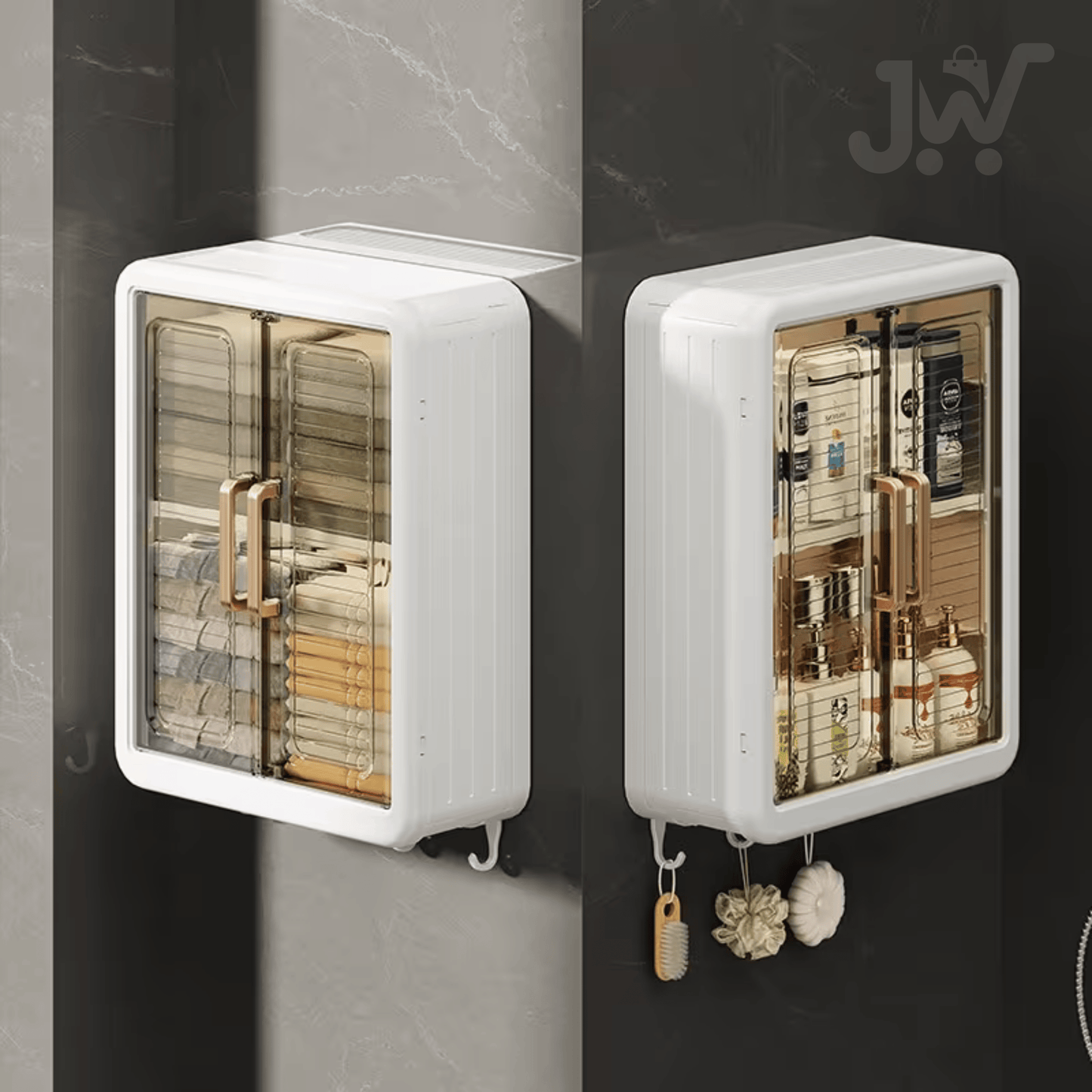 Minimalist Wall-Mounted Bathroom Storage Box – No Drill Waterproof Organizer Shelf