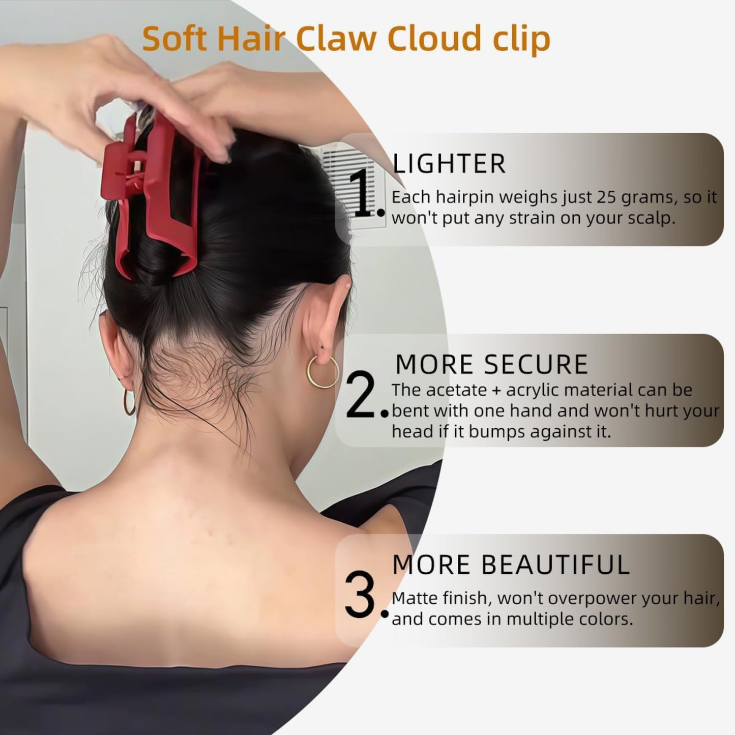 Trendy Women Silicone Hair Claw Clip – Cylinder Shape, Soft & Flexible (Multicolor, Pack of 4)