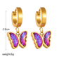 Butterfly hoop earrings