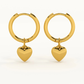 Small Heart Hoop Earrings – Gold Plated Stainless Steel