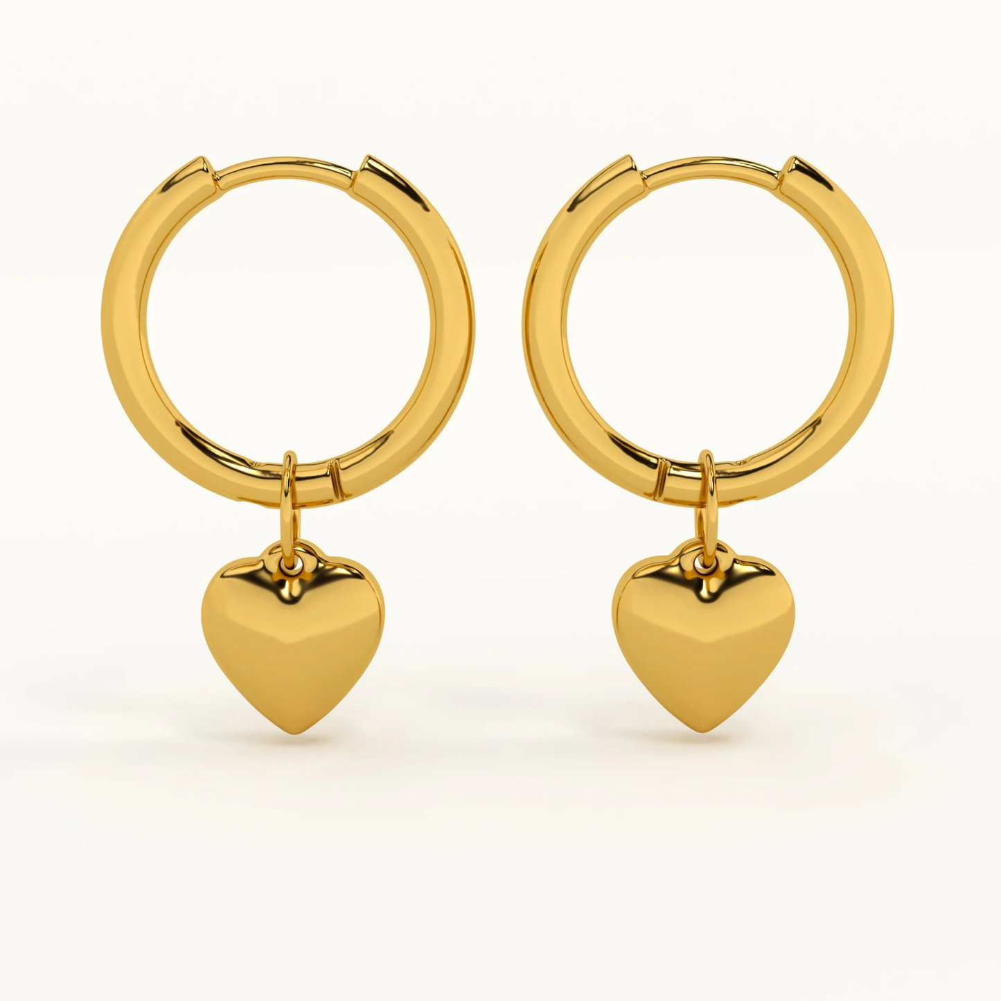 Small Heart Hoop Earrings – Gold Plated Stainless Steel