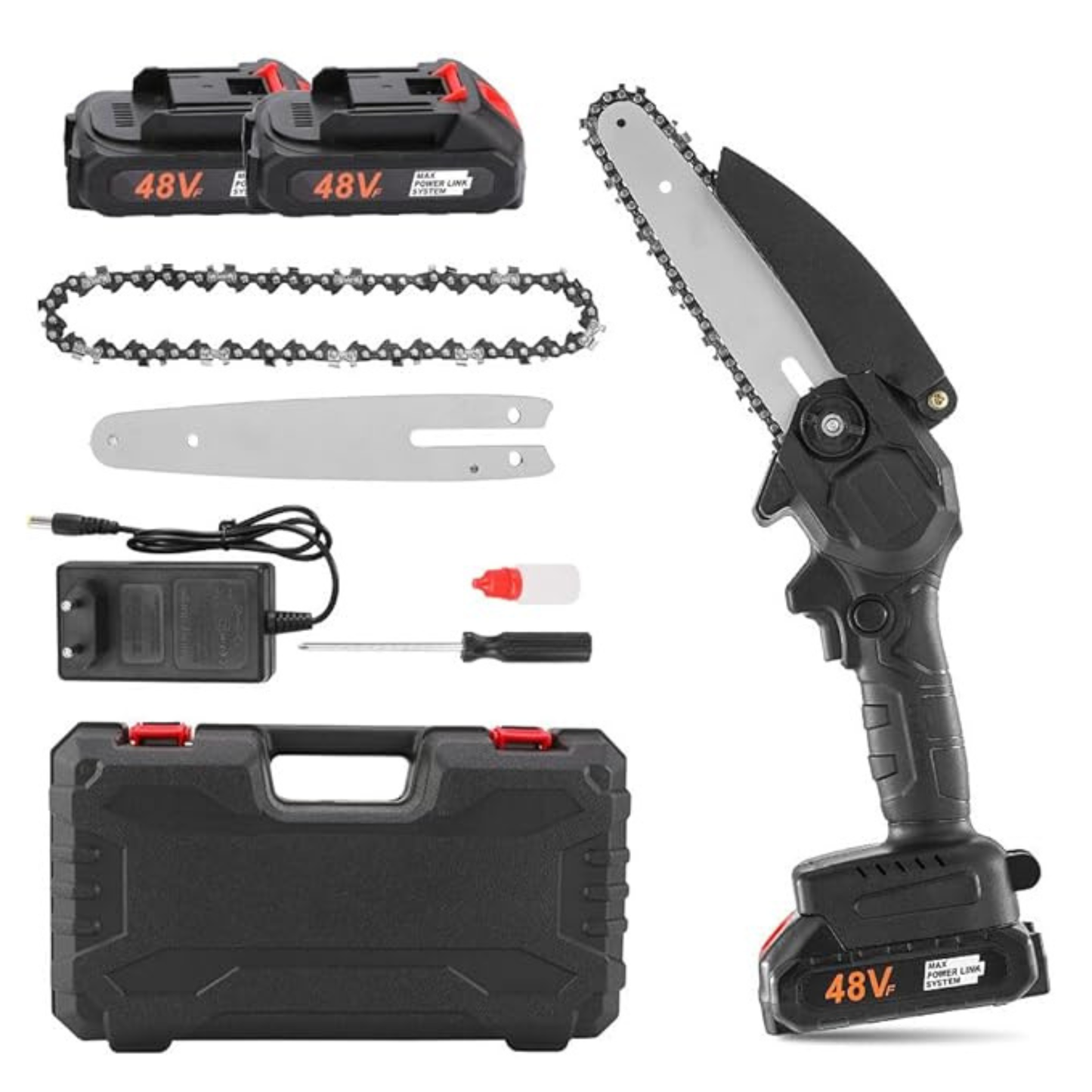 Cordless Battery Powered Electric Chainsaw for Tree Trimming, Wood Cutting