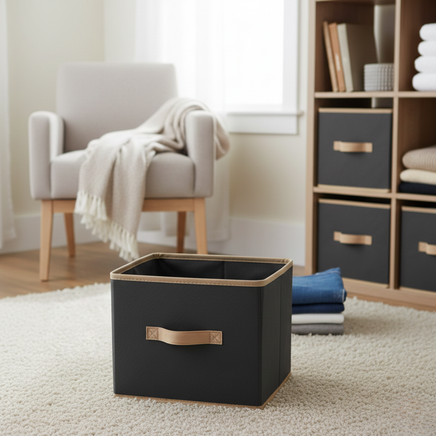 Multifunctional Fabric Storage Drawer Basket (Pack of 3)