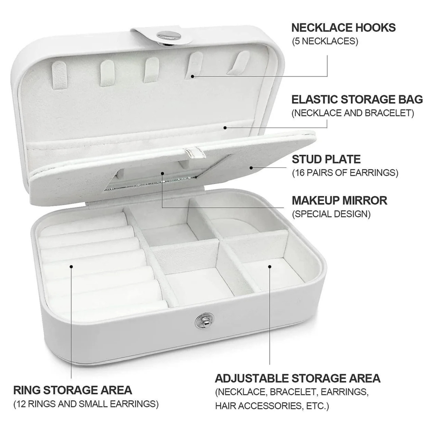 PU Leather Jewellery Storage Box