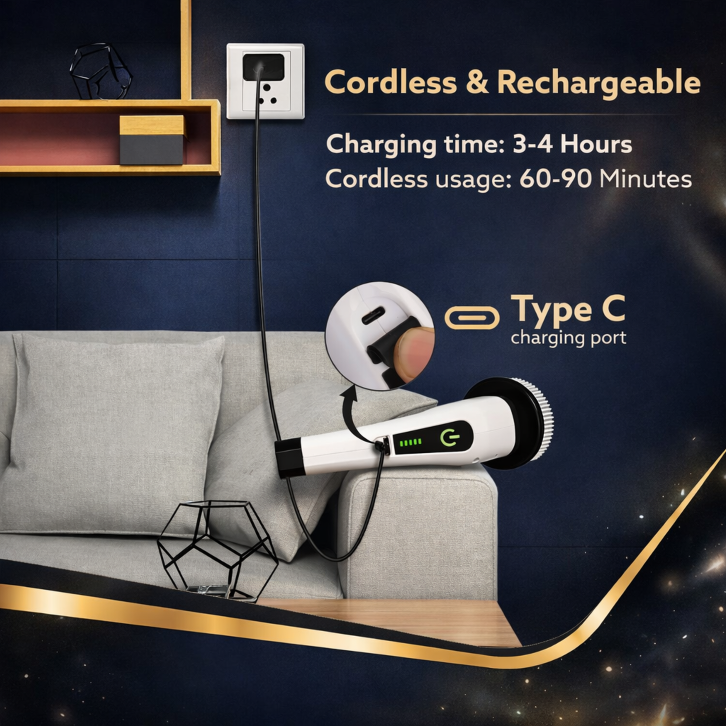 Electric Portable Cordless Spin Scrubber – 9-in-1 Rotating Cleaning Brush for effortless and versatile cleaning