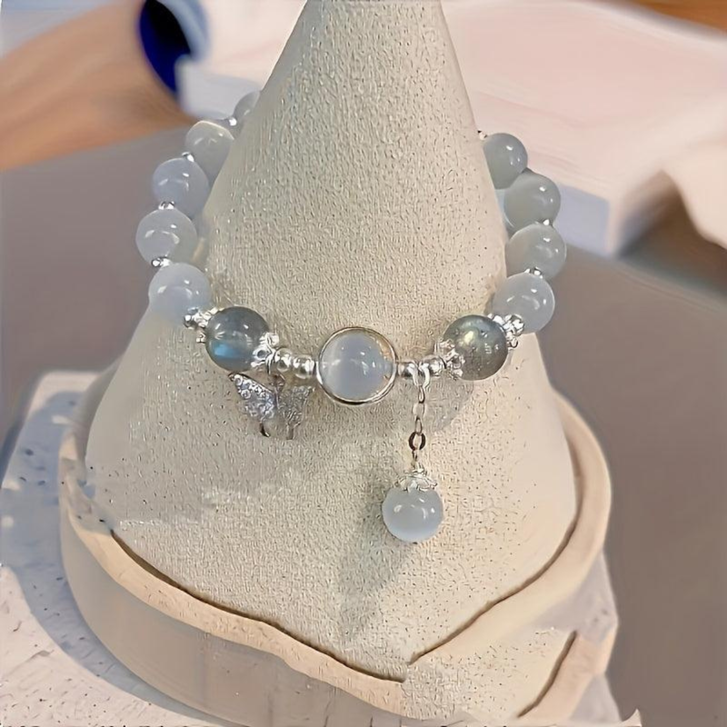 Grey Cat’s Eye Stone Star Butterfly Bracelet