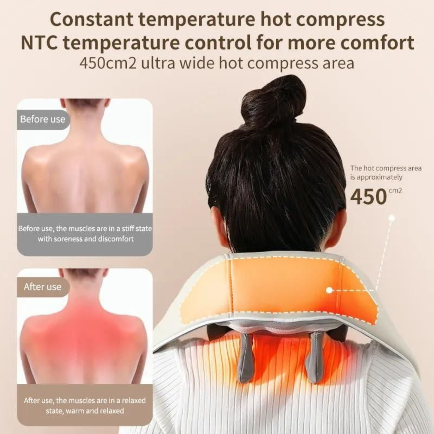 Neck And Back Massager With Heating, Body Massager For Body Aches And Pains Relief