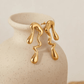 Gold Plated Stainless Steel Liquid Metal Water Drop Earrings – Waterproof & Anti-Tarnish