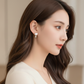 White Heart Diamond Earring