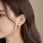 White Heart Diamond Earring