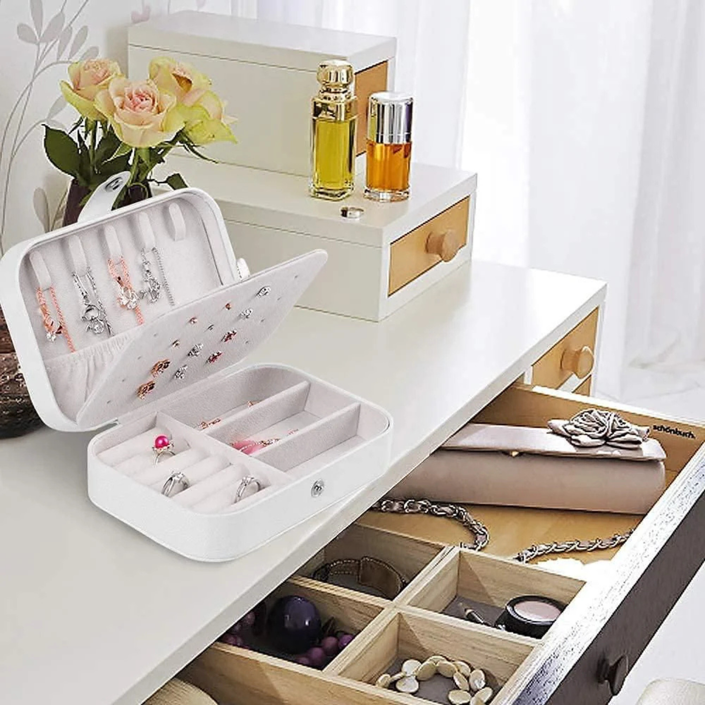 PU Leather Jewellery Storage Box