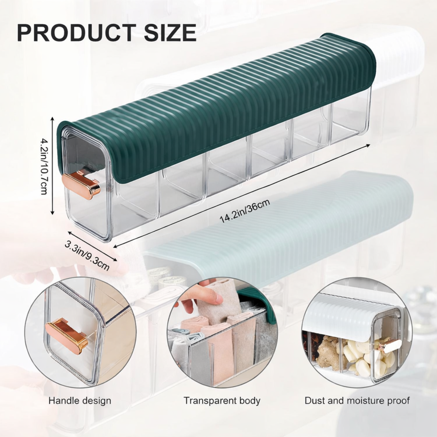 Clear Wall Mounted Drawer Organizer Transparent Underwear Panties Storage Box Punch-Free Multifunctional Storage Box For Clothes, Socks, Ties Wall Hanging Storage Box