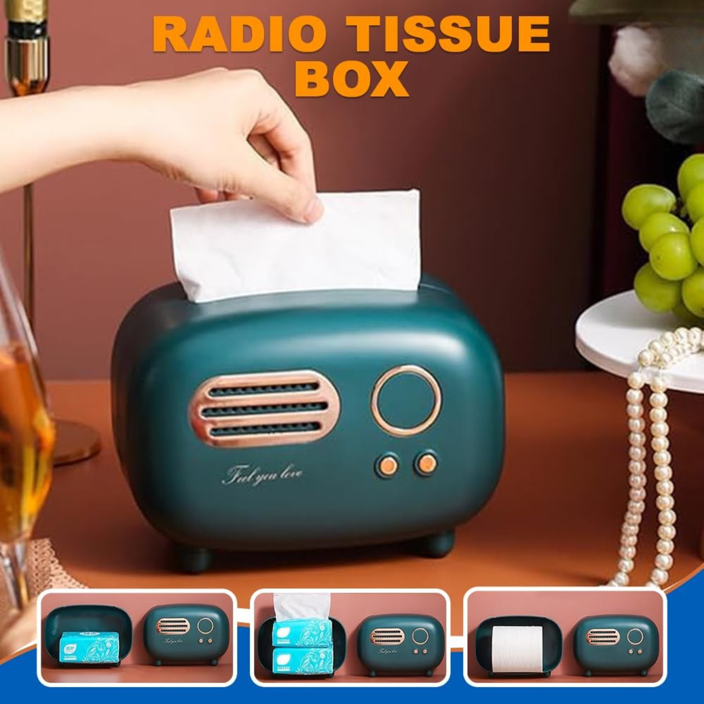 Vintage Radio Box Tissue Holder