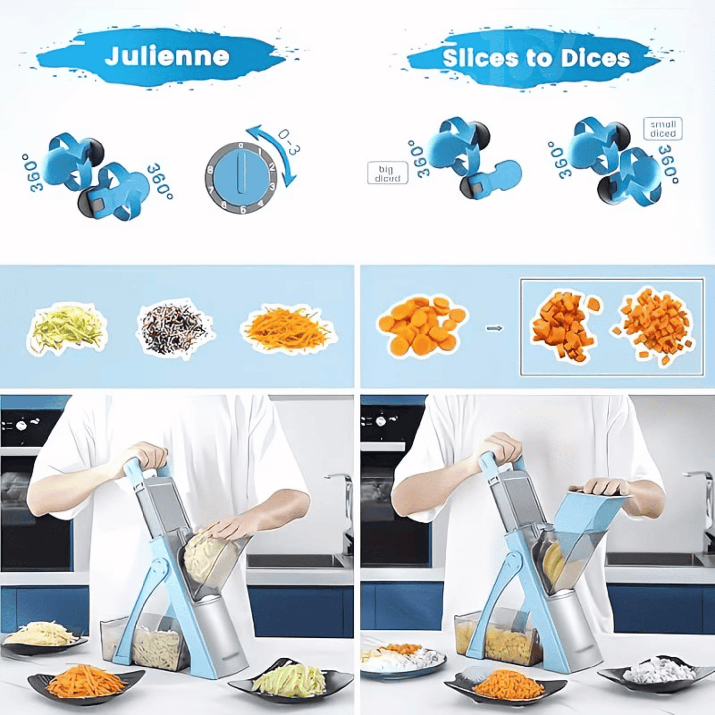 Adjustable Vegetable Slicer & Mandoline – Safe, Compact & Perfect for Meal Prep