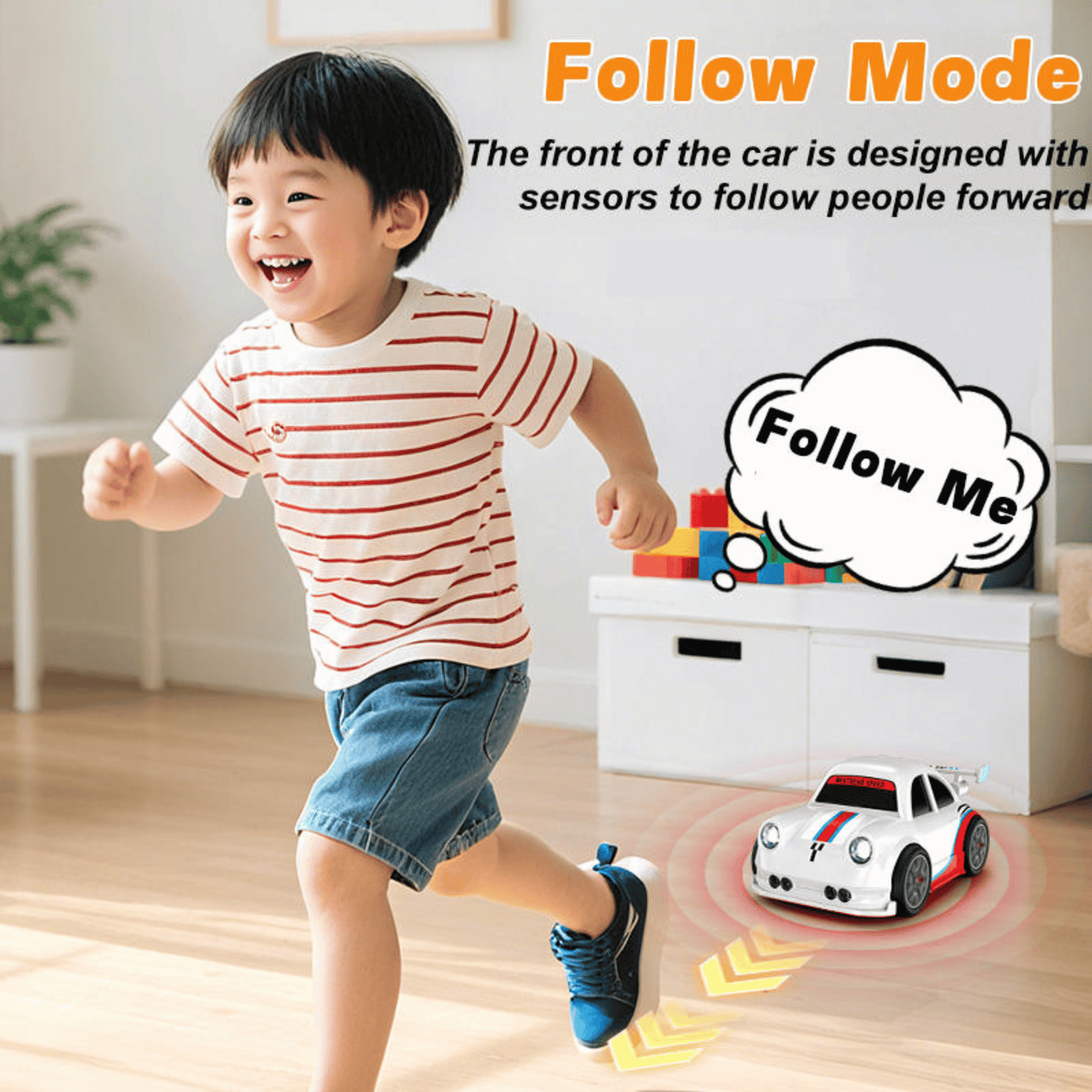 Smart RC Drifting Car Toy – 2.4GHz Remote Control Racing Car with LED Lights, Sound & Sensor Mode
