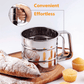 Stainless Steel Double Layer Flour Sifter with Hand Press Design