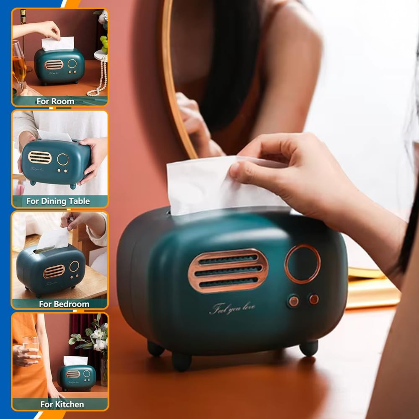 Vintage Radio Box Tissue Holder