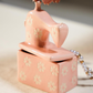 Handmade Kawaii Miniature Dollhouse Pink Ceramic Sewing Machine Trinket Box