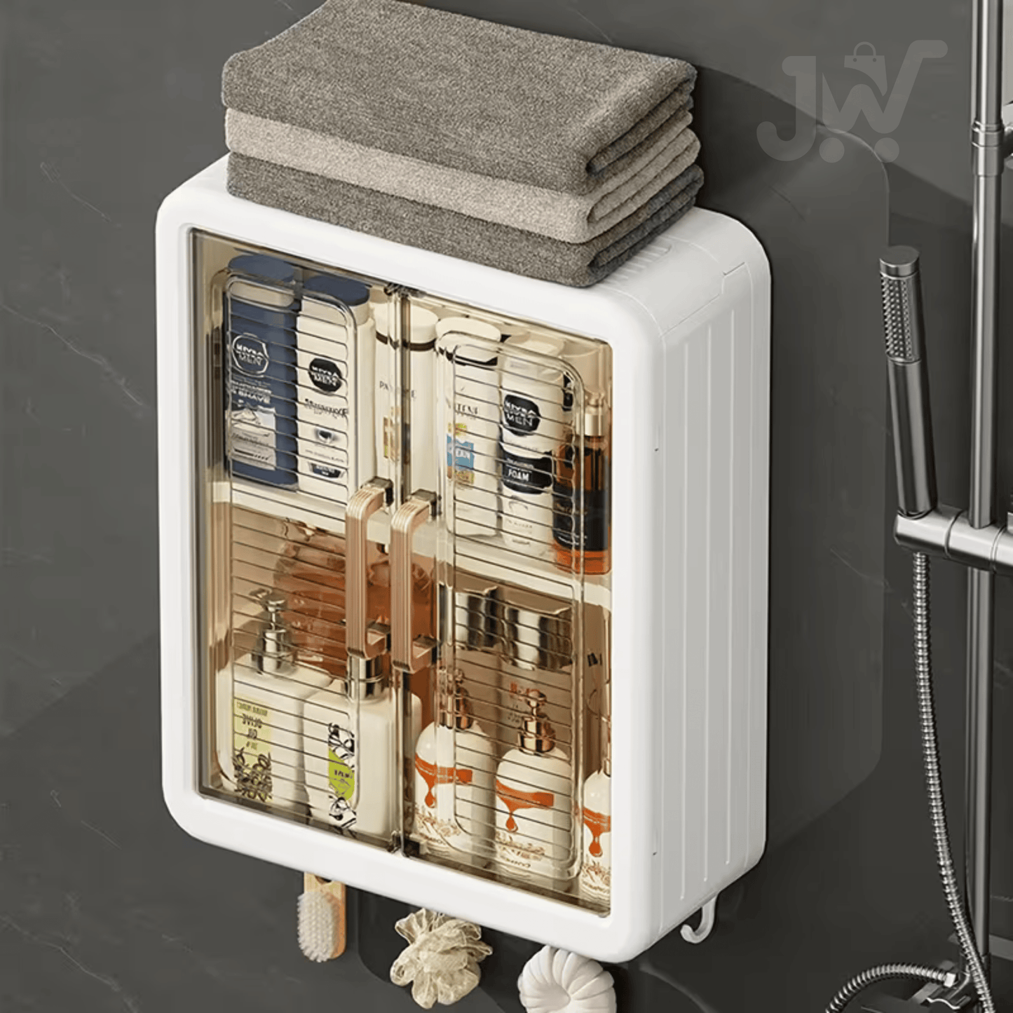 Minimalist Wall-Mounted Bathroom Storage Box – No Drill Waterproof Organizer Shelf